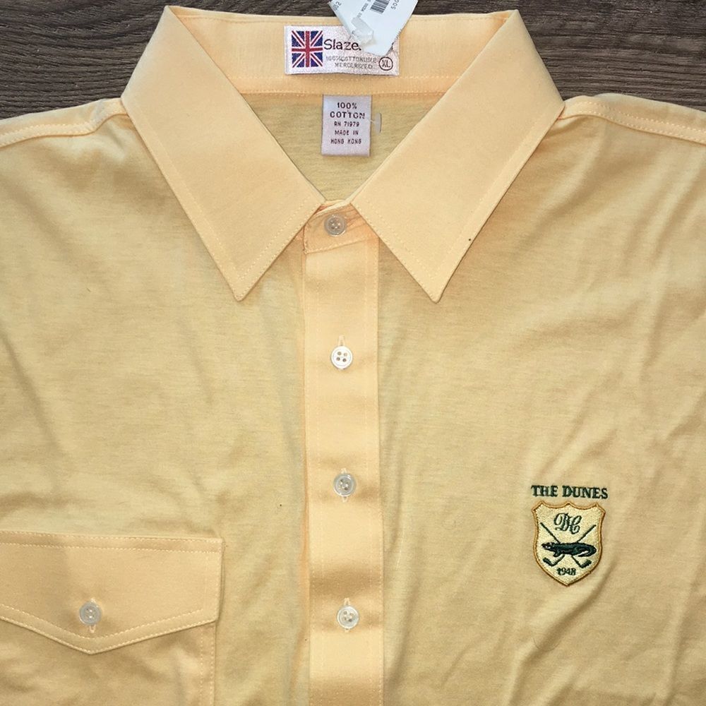 New Vintage Pocket Polo The Dunes Alligator Shirt XL Tan Taupe Retro